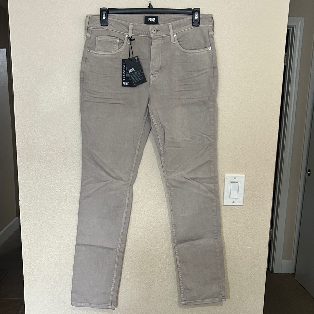 PAIGE Men's Slim Fit Jeans in Tan